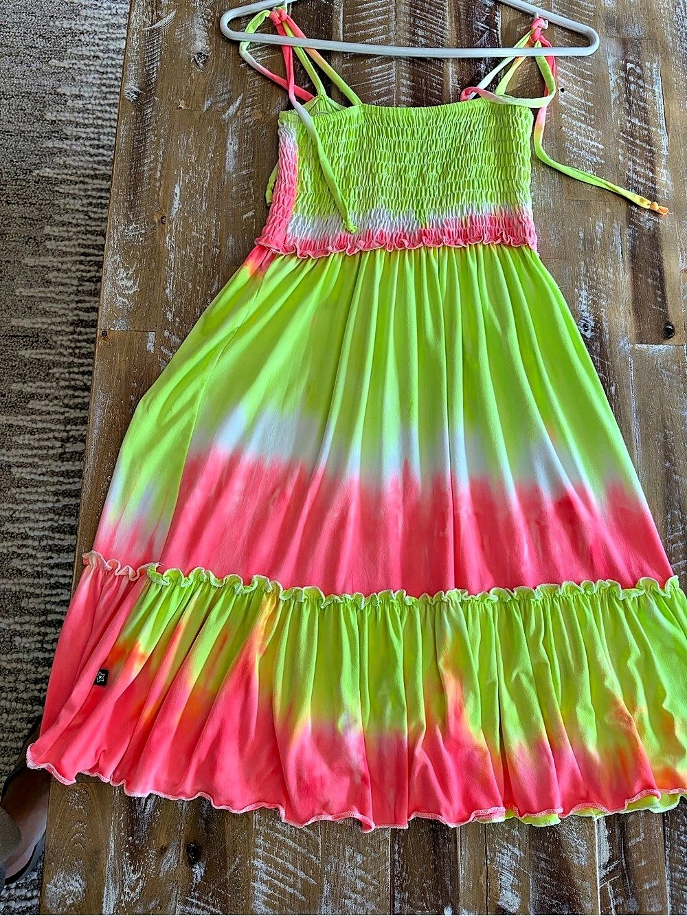 Pixie Lane Simply Soft Smocked Tiered Tie-Dye Dress Tie-Dye Dress Girls 11/12